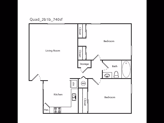 Quad 2x1 floor plan